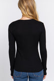 Women's Long Sleeve Crew Neck Long Puff Sleeve Top