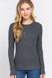 Women's Long Sleeve Crew Neck Long Puff Sleeve Top