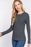 Women's Long Sleeve Crew Neck Long Puff Sleeve Top