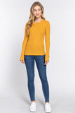 Women's Long Sleeve Crew Neck Long Puff Sleeve Top