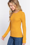 Women's Long Sleeve Crew Neck Long Puff Sleeve Top