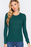 Women's Long Sleeve Crew Neck Long Puff Sleeve Top