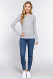 Women's Long Sleeve Crew Neck Long Puff Sleeve Top