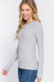 Women's Long Sleeve Crew Neck Long Puff Sleeve Top