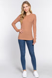 Women's Long Sleeve Crew Neck Long Puff Sleeve Top