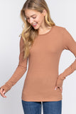 Women's Long Sleeve Crew Neck Long Puff Sleeve Top