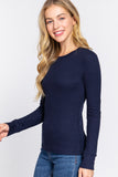 Women's Long Sleeve Crew Neck Long Puff Sleeve Top