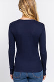 Women's Long Sleeve Crew Neck Long Puff Sleeve Top