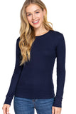 Women's Long Sleeve Crew Neck Long Puff Sleeve Top