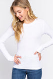 Women's Long Sleeve Crew Neck Long Puff Sleeve Top