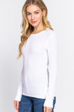 Women's Long Sleeve Crew Neck Long Puff Sleeve Top