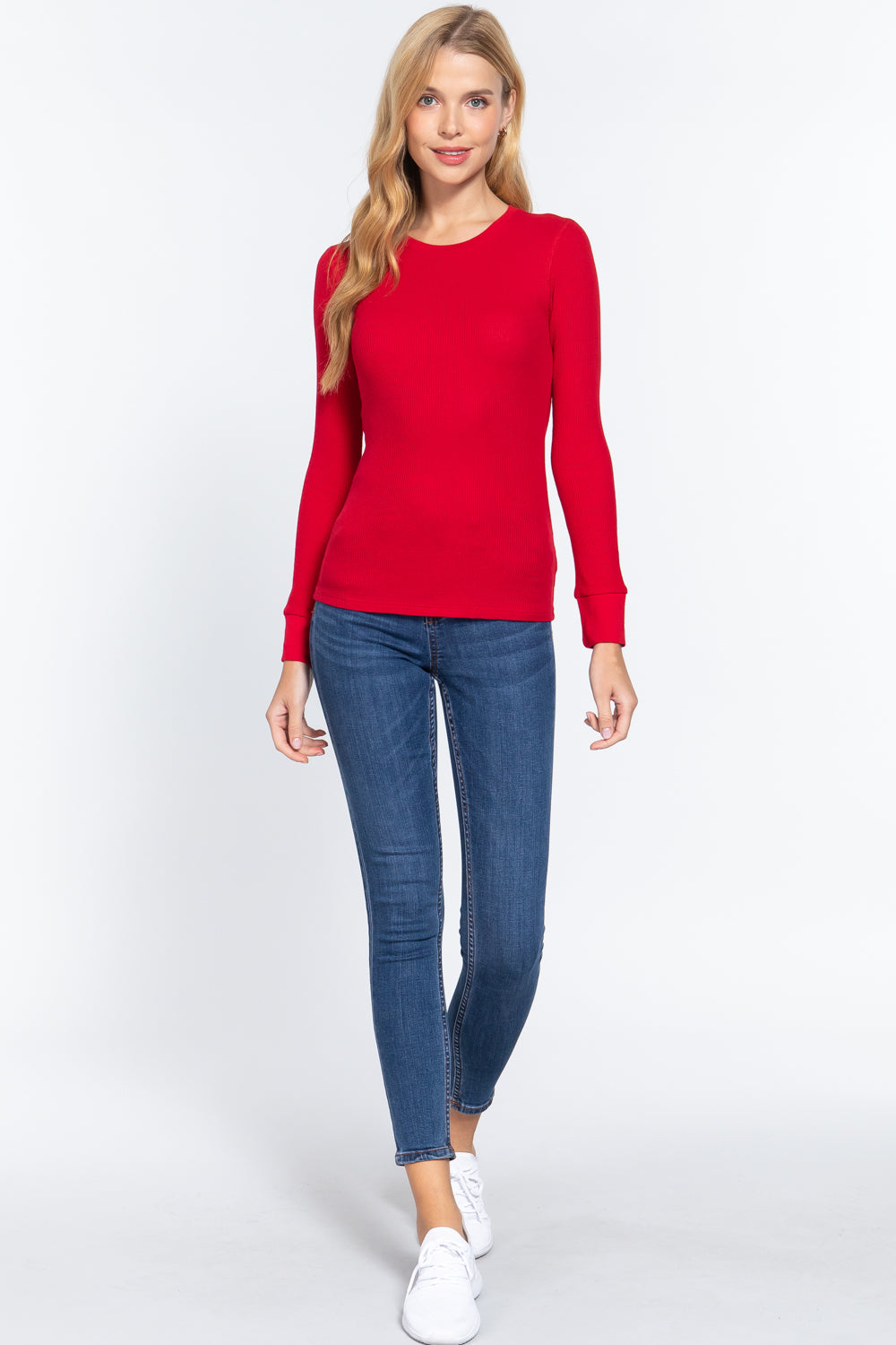 Women's Long Sleeve Crew Neck Long Puff Sleeve Top