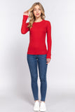 Women's Long Sleeve Crew Neck Long Puff Sleeve Top