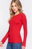 Women's Long Sleeve Crew Neck Long Puff Sleeve Top