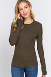 Women's Long Sleeve Crew Neck Long Puff Sleeve Top