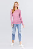 Women's Long Sleeve Crew Neck Long Puff Sleeve Top