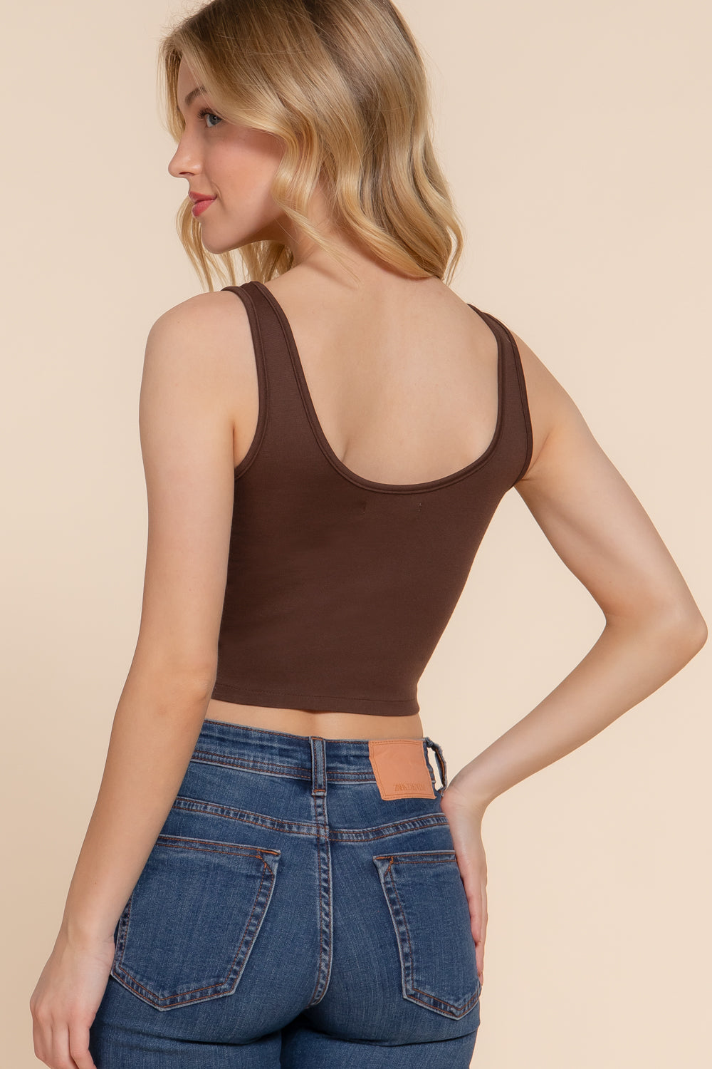 Women's Curved Hem Lined Knit Boned Corset Crop Top