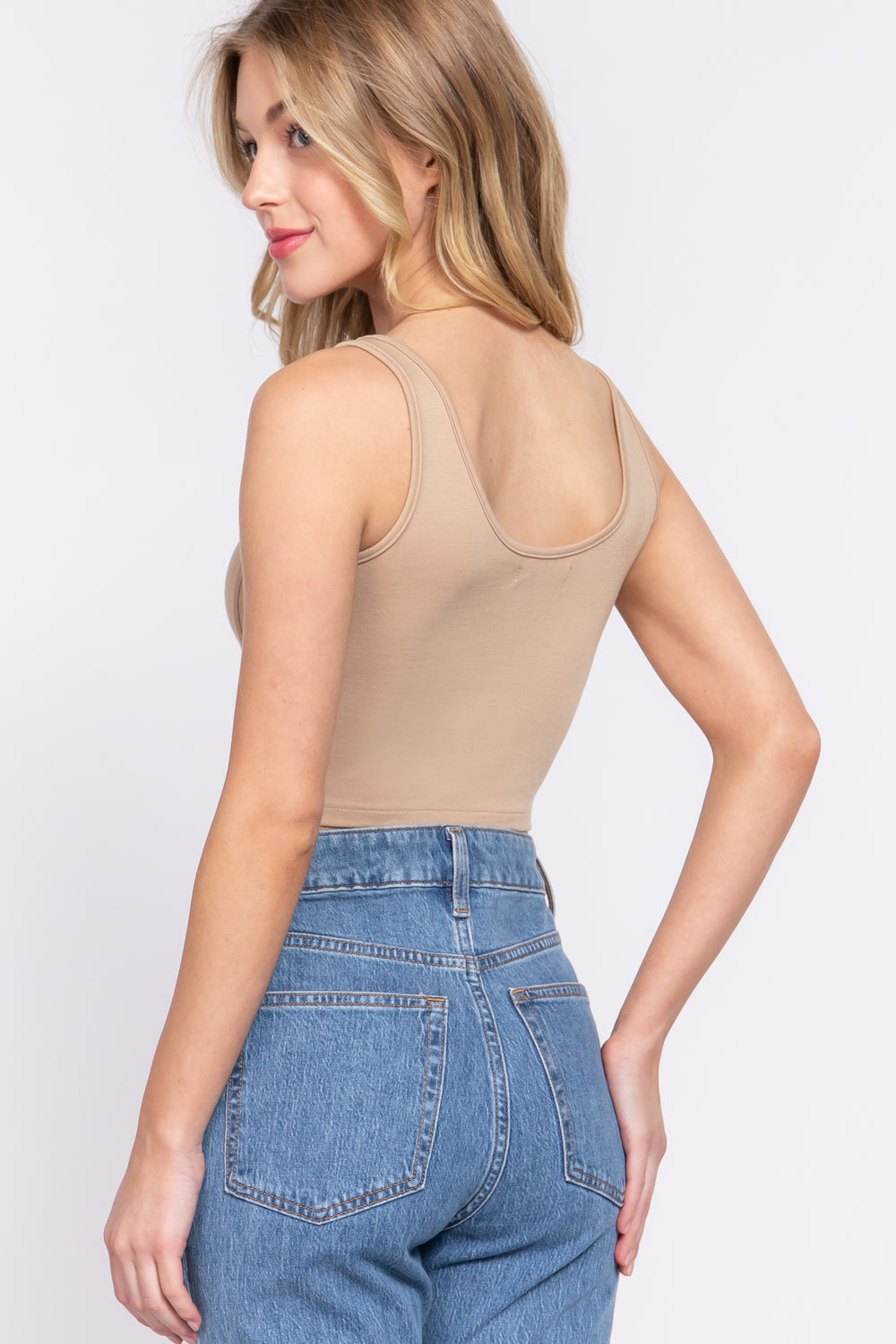 Women's Curved Hem Lined Knit Boned Corset Crop Top