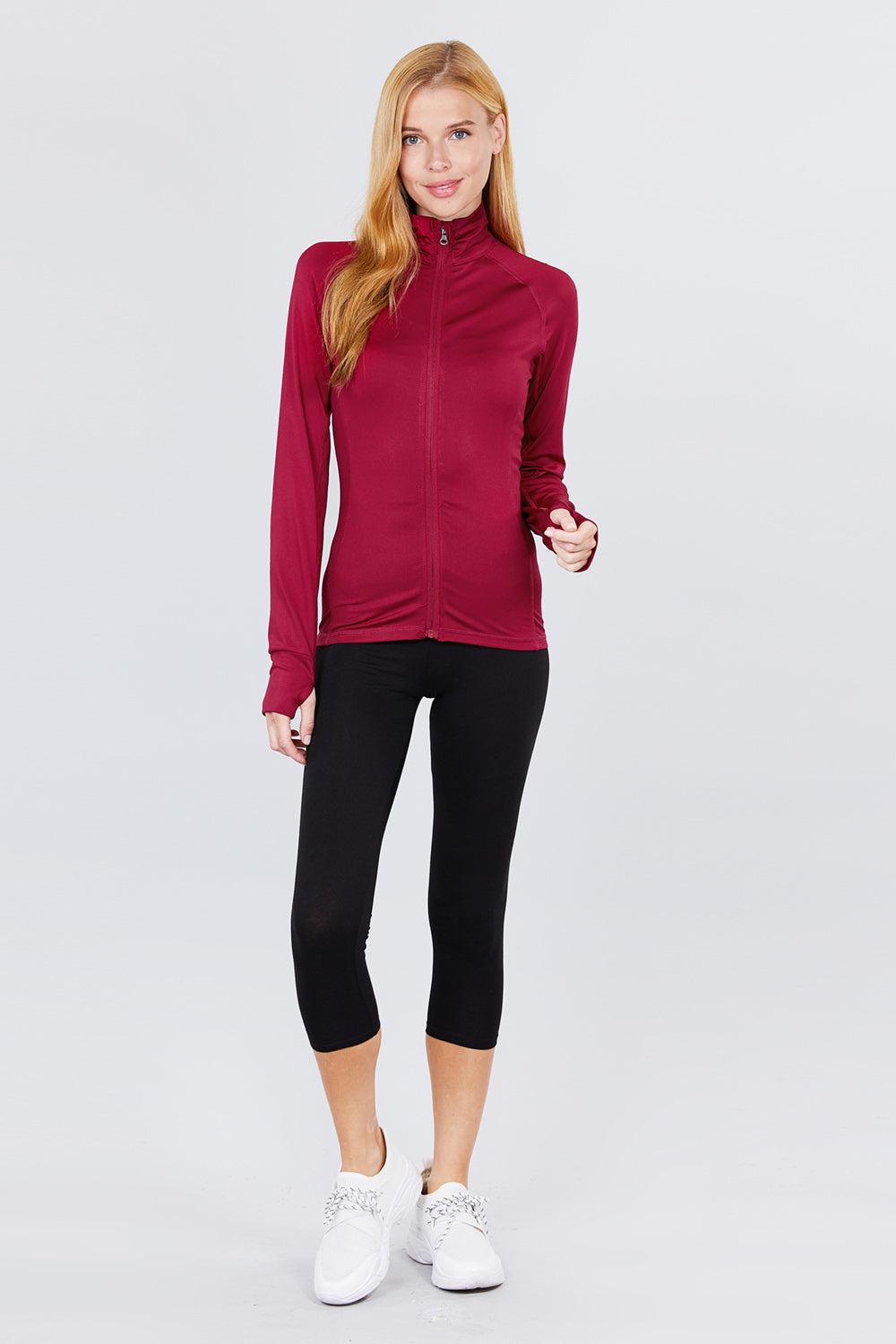 Women's Long Sleeve Zip Up Athletic Wear Sweater Work Out Jacket