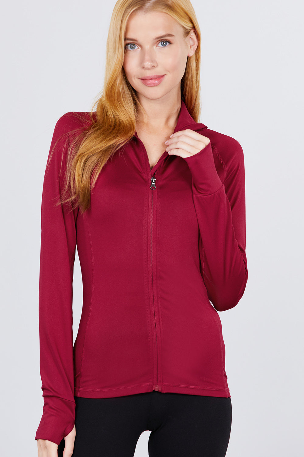 Women's Long Sleeve Zip Up Athletic Wear Sweater Work Out Jacket