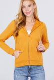 Long Sleeve Zipper French Terry Jacket with Kangroo Pocket