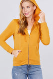 Long Sleeve Zipper French Terry Jacket with Kangroo Pocket