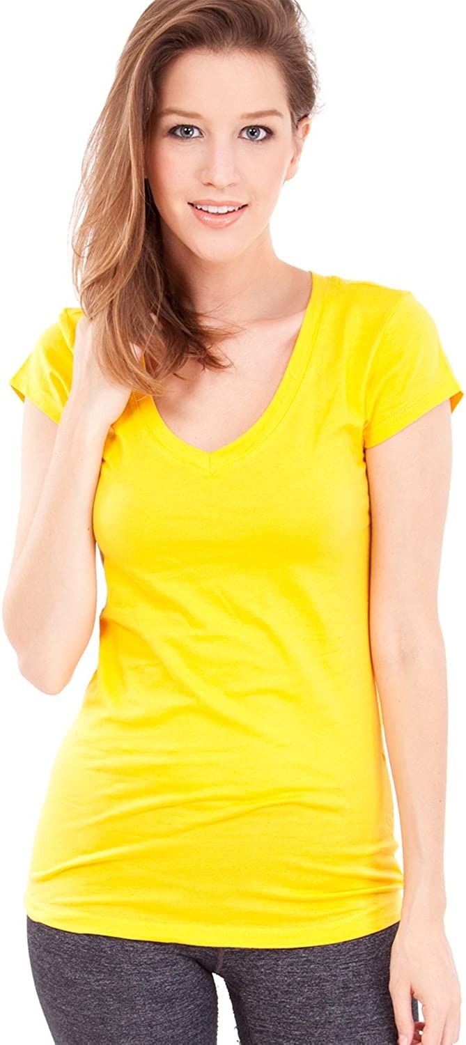 Woman's  Short Sleeve V-Neck T-Shirt, Multiple Colors S-3X