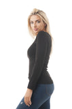 Long Sleeve Scoop Neck One Size Top