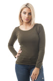 Long Sleeve Scoop Neck One Size Top
