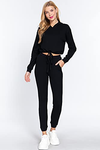 Women's Waist Band Side Pocket Long Pants