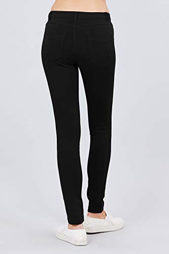 5 Pocket Shape Basic Solid Slim Fit Stretchy Skinny Long Thick Jegging Pants
