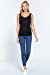 Womens- V Neck Lace Trimmed Cami Rib Knit Tank Top
