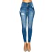 Women's High Rise Triple Stack Waist Rayon Button Up Skinny Ankle Jeans