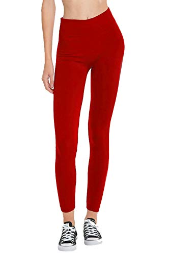 Women's Basic Seamless Thick Fleece Lined Long Full Length Leggings Tights