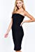 Women's Strapless Bodycon Sexy Stretchy Tube Midi Dress