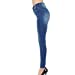 Women's High Rise Skinny 5-Pocket 3D Whiskers Light Denim Jeans Pants