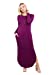 Women's Round Neck Long Sleeve Side Pocket Maxi Dress