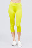 Khanomak Yoga Pants for Women - Mid Waist Capri Leggings for Workout Running Cycling Tummy Control Pants