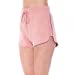 Womens-French Terry Tulip Side Slipped Pull String Dolphin Shorts