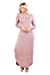 Women's Round Neck Long Sleeve Side Pocket Maxi Dress