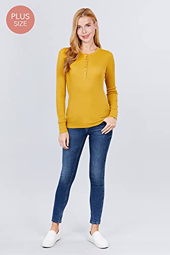 Women's Long Sleeves Henley Thermal Knit Top