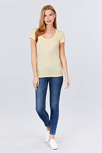 Women's Scoop Neck Short Sleeve Jersey Sexy Top