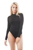 Plain Long Sleeve Mock Neck Bodysuit