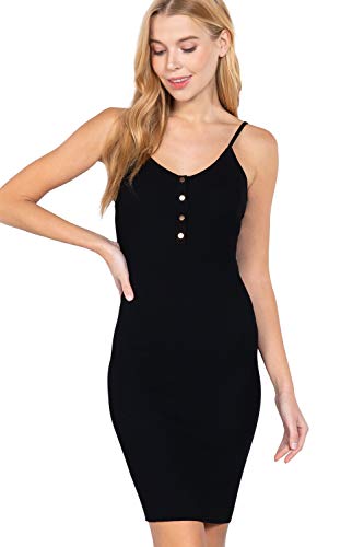 Women's Snap Button Cami Sweater Dress