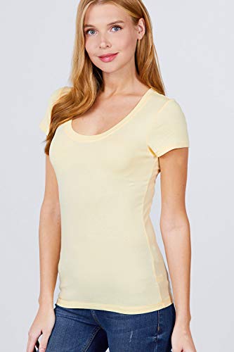 Women's Scoop Neck Short Sleeve Jersey Sexy Top