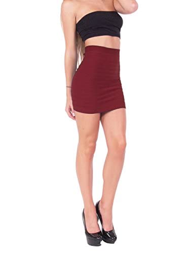 Bandage Style Mini Skirt Knit Stretch Fabric One Size