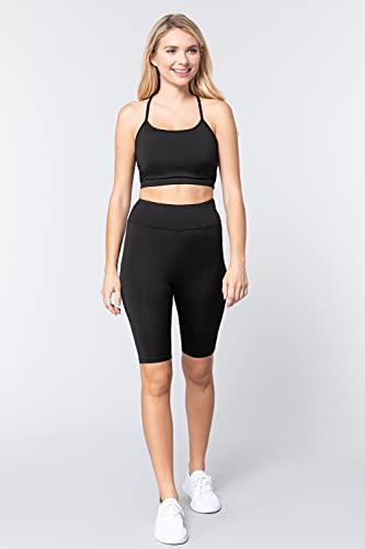 Khanomak Women's Biker High Waist Yoga Workout Shorts