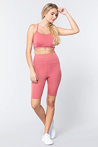 Khanomak Women's Biker High Waist Yoga Workout Shorts