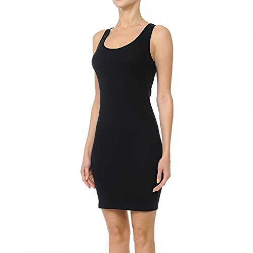 A scoop neck, sleeveless bodycon dress in a ribbed cotton jersey knit  fabrication.This charming Mini length Form-fitting silhouette dress slims  down any figure, creating a seamless, glamourous look that always looks  fantastic. –
