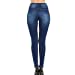 Women's High Rise Skinny 5-Pocket 3D Whiskers Light Denim Jeans Pants